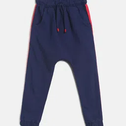 MINI KLUB Infant Boys Navy Blue Solid Pure Cotton Joggers-image-42
