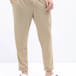 HIGHLANDER Men Popcorn Structured  Self Design Textured Mid-Rise Trousers-image-4
