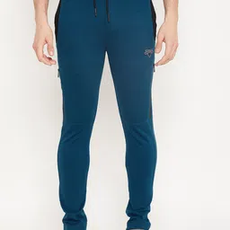 Duke Men Blue Solid Cotton Relaxed-Fit Track Pants-picture-24