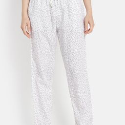 METTLE Women White Printed Lounge Pants-image-89
