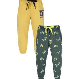 PLUM TREE Boys Pack Of 2 Printed Pure-Cotton Joggers-picture-25