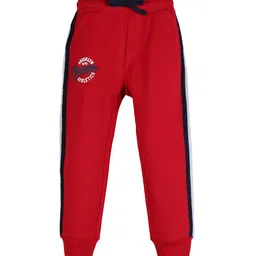 PLUM TREE Boys Red Solid Loose-Fit Pure Premium Cotton Joggers-image-20