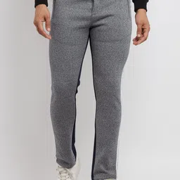 Status Quo Men Navy Blue & Grey Solid Track Pants-image-94