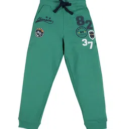 PLUM TREE Boys Green & Blue Typography Printed Loose-Fit Pure Premium Cotton Joggers-image-52