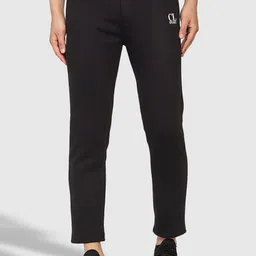 CL SPORT Men Black Solid Regular Fit Fleece Track Pant-8