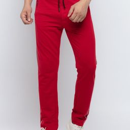 Status Quo Men Solid Red Track Pants-image-40
