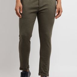 Status Quo Men Olive Solid Cotton Joggers-image-96