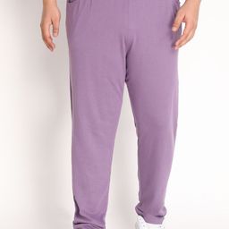 CHKOKKO Plus Men Purple Solid Casual Track Pant-image-20