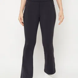 ATHLISIS Women Black Solid Flared Track Pants-58