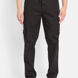 Octave Men Mid-Rise Cotton Cargo Track Pants-image-95