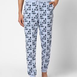 Ajile by Pantaloons Men Blue Printed Cotton Lounge Joggers-picture-7