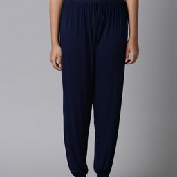 Go Colors Girls Navy Blue Solid Relaxed-Fit Harem Pants-13