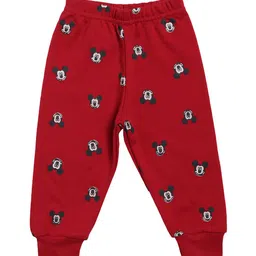 Bodycare Kids Boys Maroon & White Mickey Mouse Printed Cotton Joggers-picture-30