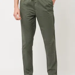 Octave Men Olive Green Solid Cotton Track Pants-image-112