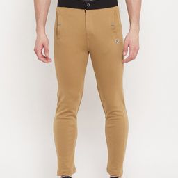 Duke Men Yellow Solid Cotton Slim-Fit Track Pants-image-88