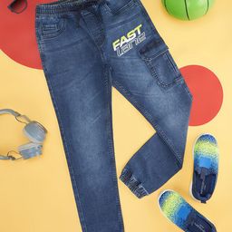 Pantaloons Junior Boys Typography Printed Mid Rise Jeans-picture-6
