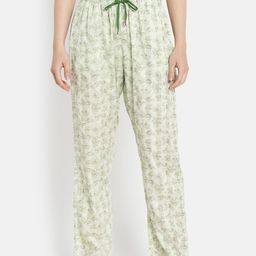 METTLE Women Green Printed Cotton Lounge Pants-picture-24