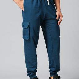 AESTHETIC NATION Men Pure Cotton Cargo Joggers-image-40