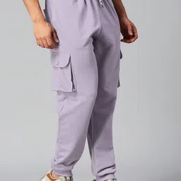 AESTHETIC NATION Men Pure Cotton Cargo Joggers-image-69