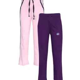 VIMAL JONNEY Unisex Kids Pack of 2 Pink & Purple Track Pants-image-70