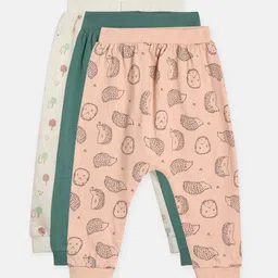 MINI KLUB Infant Boys Pack Of 3 Rerooted Nature Printed Mid-Rise Cotton Joggers-image-83