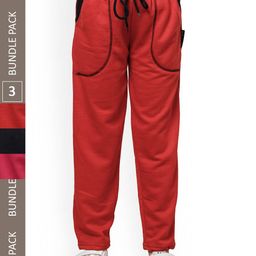IndiWeaves Girls Pack Of 3 Mid-Rise Track Pants-picture-19