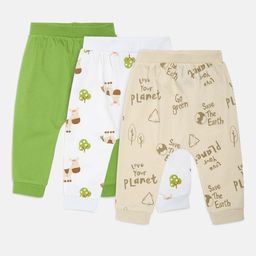 MINI KLUB Boys Pack of 3 Green & White Printed Knitted Pyjamas-picture-5