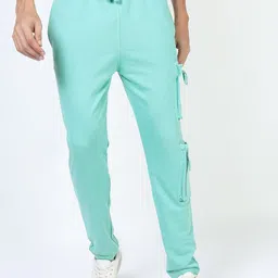 HIGHLANDER Men Sea-Green Solid Slim-Fit Track Pants-image-15