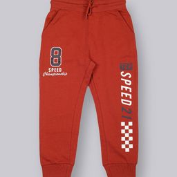 PLUM TREE Boys Orange Solid Pure Cotton Loose-Fit Joggers-image-73