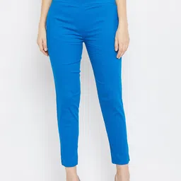 Clora Creation Women Blue Solid Regular Fit Trousers-image-62