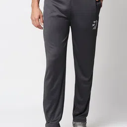 Black Panther Men Charcoal Solid Mid-Rise Track Pants-image-23