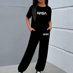 BAESD Girls Printed T-Shirt With Joggers-image-82