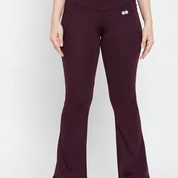Clovia Women Solid Comfort-Fit Ankle Length High Waist Flared Yoga Pants-image-21