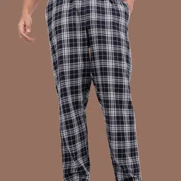 Kryptic Checked Pure Cotton Woven Lounge Pants-image-50