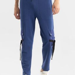Snitch Men Blue Cotton Slim-fit Track Pants-image-86