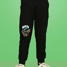 NUSYL Boys Dinosaur & Text Printed Ankle Length Track Pants-17