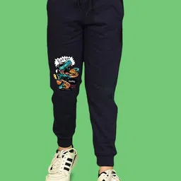 NUSYL Boys  Dinosaur & Text Printed Ankle Length Track Pants-12