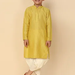 KISAH Boys Ethnic Motifs Woven Design Straight Kurta with Dhoti Pants-26