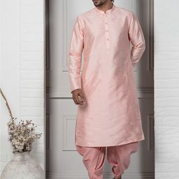 KISAH Men Floral Embroidered Kurta with Dhoti Pants Set-picture-14