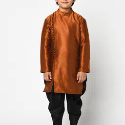 DEYANN Boys Dupion Silk Kurta With Dhoti Pants-30