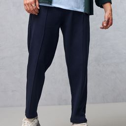 Bewakoof Men Navy Blue Mid-Rise Cotton Track Pant-image-54