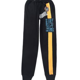 Gini and Jony Boys Black Printed Cotton Joggers-image-79