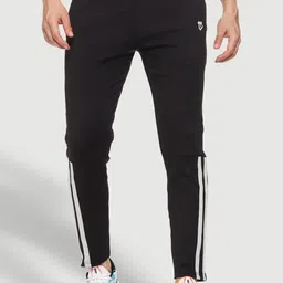 Mark Leute Men Black Striped Fit Track Pants-image-12