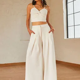 CHARAAVI Shoulder Straps Top With Trouser-image-87