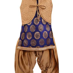 Wish Karo Girls Navy Blue & Gold-Toned Printed Dhoti Pants-picture-19