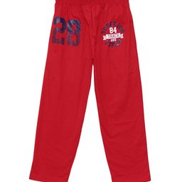 Fashionable Boys Red Printed Pure Cotton Track Pants-image-31