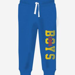 x2o Boys Blue Graphic Printed Slim-Fit Cotton Track Pants-44