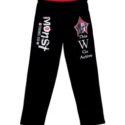 Fashionable Boys Black Printed  Pure Cotton Track Pants-20