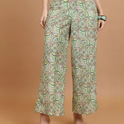 Vishudh Printed Off Shoulder Crop Top With Trousers image 3