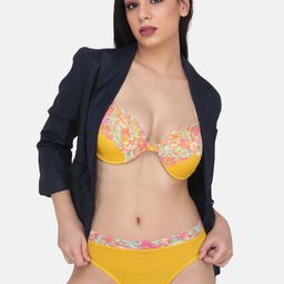 CURWISH Women Floral Self Design Mid-Rise Thong Briefs-image-15